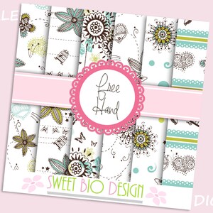 Set di 6 immagini DIGITALI Freehand
