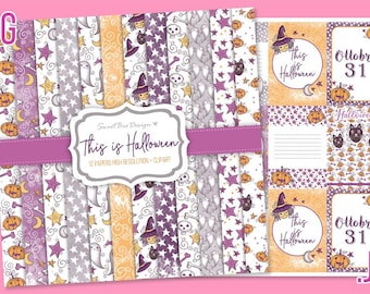 Set of 12 DIGITAL images This is Halloween + Clip Arts
