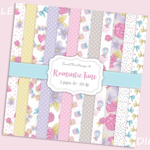 Set di 12 immagini DIGITALI Romantic Time