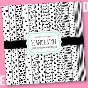 Set di 12 immagini DIGITALI Scandi Style