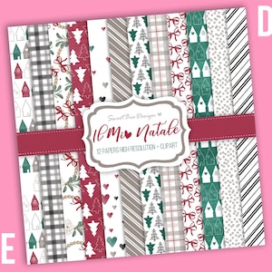 Set di 12 immagini DIGITALI Il Mio Natale + Clip Arts