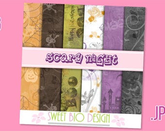 Set of 6 DIGITAL Scary Night Halloween images