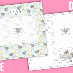 Set di 21 Pagine DIGITALI quadrate Little One Boy