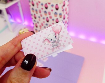 Pink Elephant Party Favor Tags (PNG, PDF, JPG)
