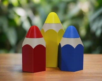 Set of 2 Pencil-Shaped Containers – Fun Desk Organizers for Home and Office