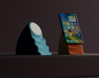 Modern MagSafe iPhone Dock — 3D Printed Stand for Desk or Nightstand