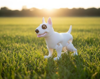 3D Printed Bull Terrier Dog Figurine • Desk Decor Gift • Pet Lover Collectible • Miniature Puppy
