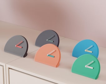 Rounded Desk Clock Minimalist Modern Clock 3D Printed Soft Shape Clock Small Desk Decor Contemporary Home Decor Custom Color