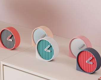 Rounded Desk Clock Minimalist Modern Clock 3D Printed Soft Shape Clock Small Desk Decor Contemporary Home Decor Custom Color