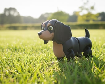 3D Printed Dachshund Dog Figurine • Desk Decor Gift • Pet Lover Collectible • Miniature Puppy