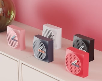 Custom Desk Clock Minimalist Modern Clock 3D Printed Desk Decor Coordinated Color Clock Unique Home Decor Office Gift Idea