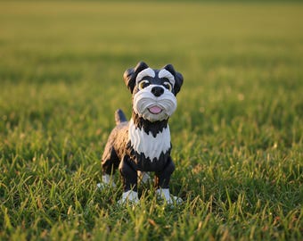 3D Printed Schnauzer Dog Figurine • Desk Decor Gift • Pet Lover Collectible • Miniature Puppy