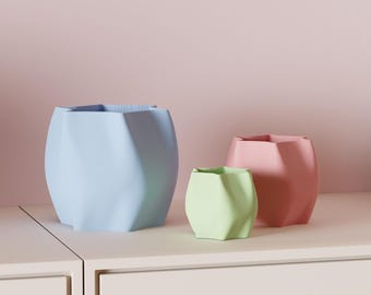 Modern Planter – 3D Printed Indoor Plant Pot, Custom Color Options