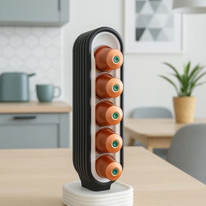 Modern Coffee Pod Holder – Custom Color Organizer for Nespresso Pods – 3D Printed Countertop Storage
