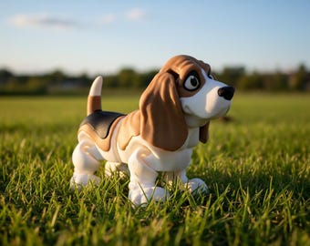 3D Printed Basset Hound Dog Figurine • Desk Decor Gift • Pet Lover Collectible • Miniature Puppy