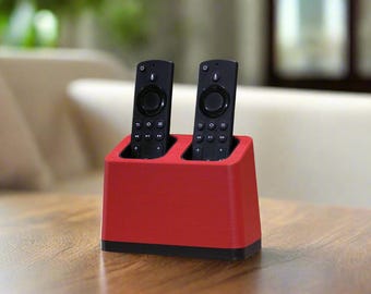 Dual Slot Remote Holder – Custom 3D Printed TV Remote Caddy, Remote Control Organizer for Living Room, Media Console Storage