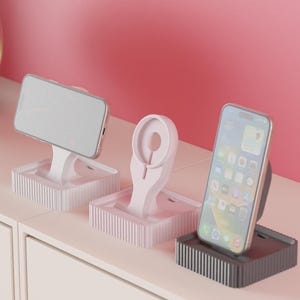 Sleek iPhone MagSafe Charging Dock – 3D‑Printed Minimalist Stand (Vertical & Horizontal)
