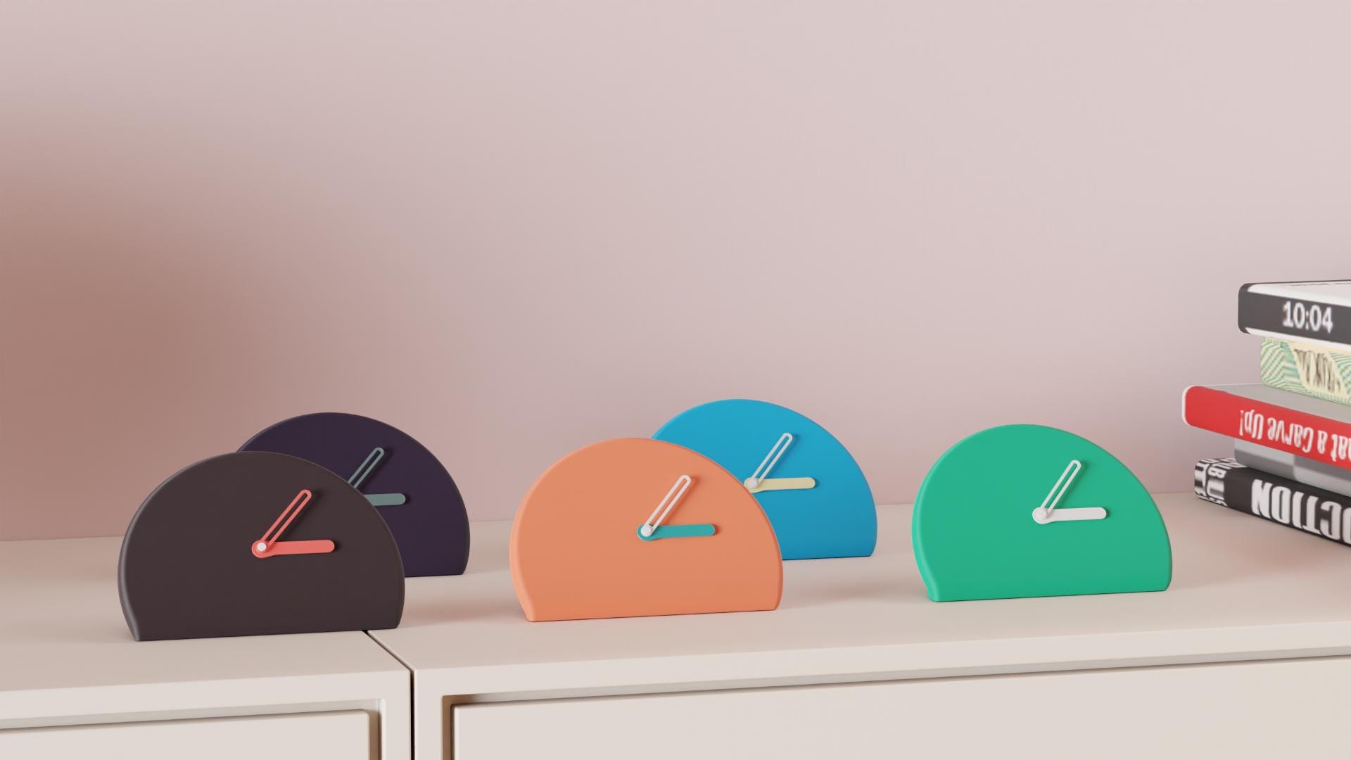 Rounded Rectangle Clock Rounded Desk Clock Minimalist Modern Clock 3D Printed Soft Shape Clock ...