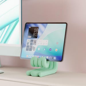 Minimalist iPad Stand, Modern Tablet Stand for Desk, iPad Holder, Phone & Tablet Stand, Clean Desk Setup, Office Decor, Hands Free Stand