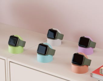 3D Printed Apple Watch Charging Dock: Minimalist PLA Stand with Cable Management