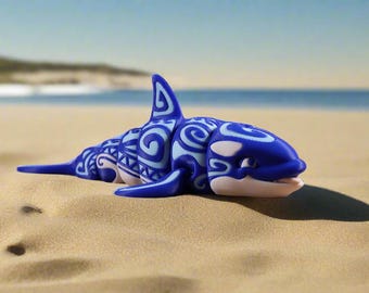 Poseable Flexi Orca Whale • 3D Printed Articulated Killer Whale Fidget & Desk Decor