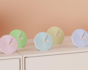 Round Desk Clock Minimalist Modern Clock 3D Printed Circle Clock Small Desk Clock Custom Color Home Decor Unique Gift