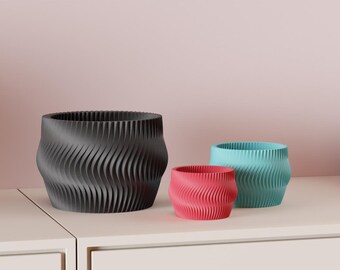 Modern Planter – 3D Printed Indoor Plant Pot, Custom Color Options