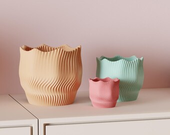 Modern Planter – 3D Printed Indoor Plant Pot, Custom Color Options