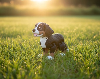 3D Printed Bernese Mountain Dog Figurine • Desk Decor Gift • Pet Lover Collectible • Miniature Puppy