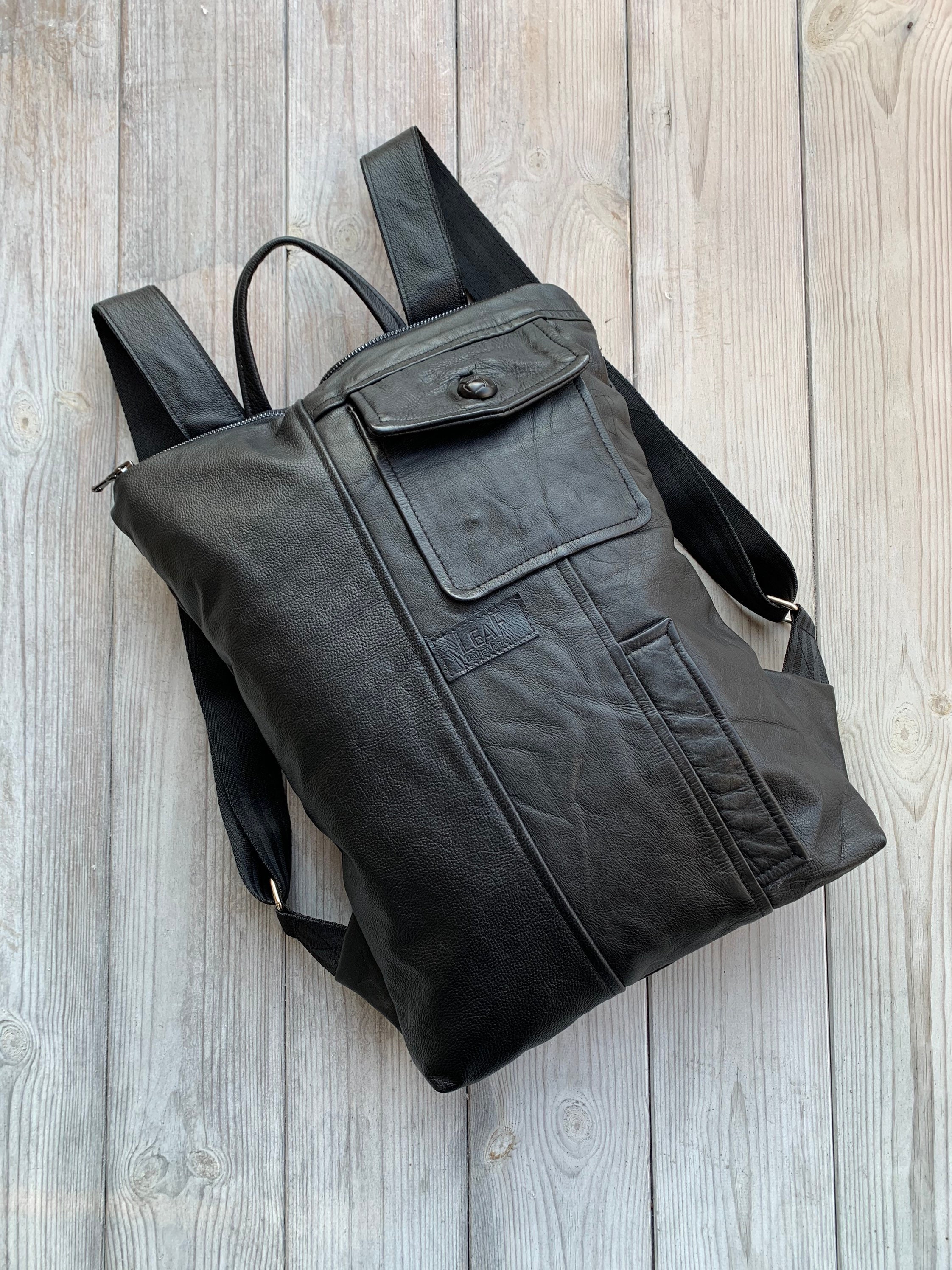 Pre Order your Up cycled Genuine Leather Small backpack Today!? Up Cycled Faux Leather Mini Backpack — Designs By NicaJo main image 2