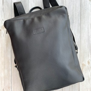 Large Black Leather Backpack