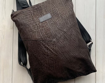 Sustainable Gift Up-cycled Leather Backpack
