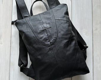 Leather Backpack, Women Backpack, Recycled Backpack, Mini Leather Backpack, Rucksack Backpack, Designer Backpack,