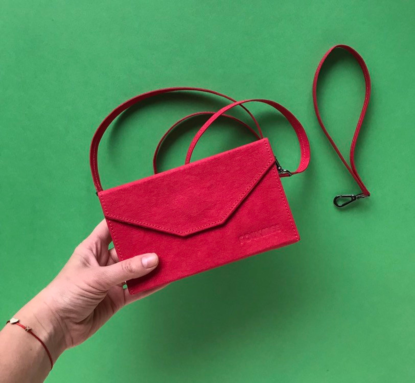 Vegan Leather Purse Small Red Purse Red Clutch Bag Shoulder Etsy