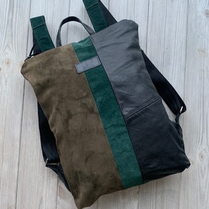 Mochila De Cuero Negra Muy Ligera, Mochila Negra