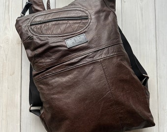 Remade Leather Backpack Made From Recycled Jacket