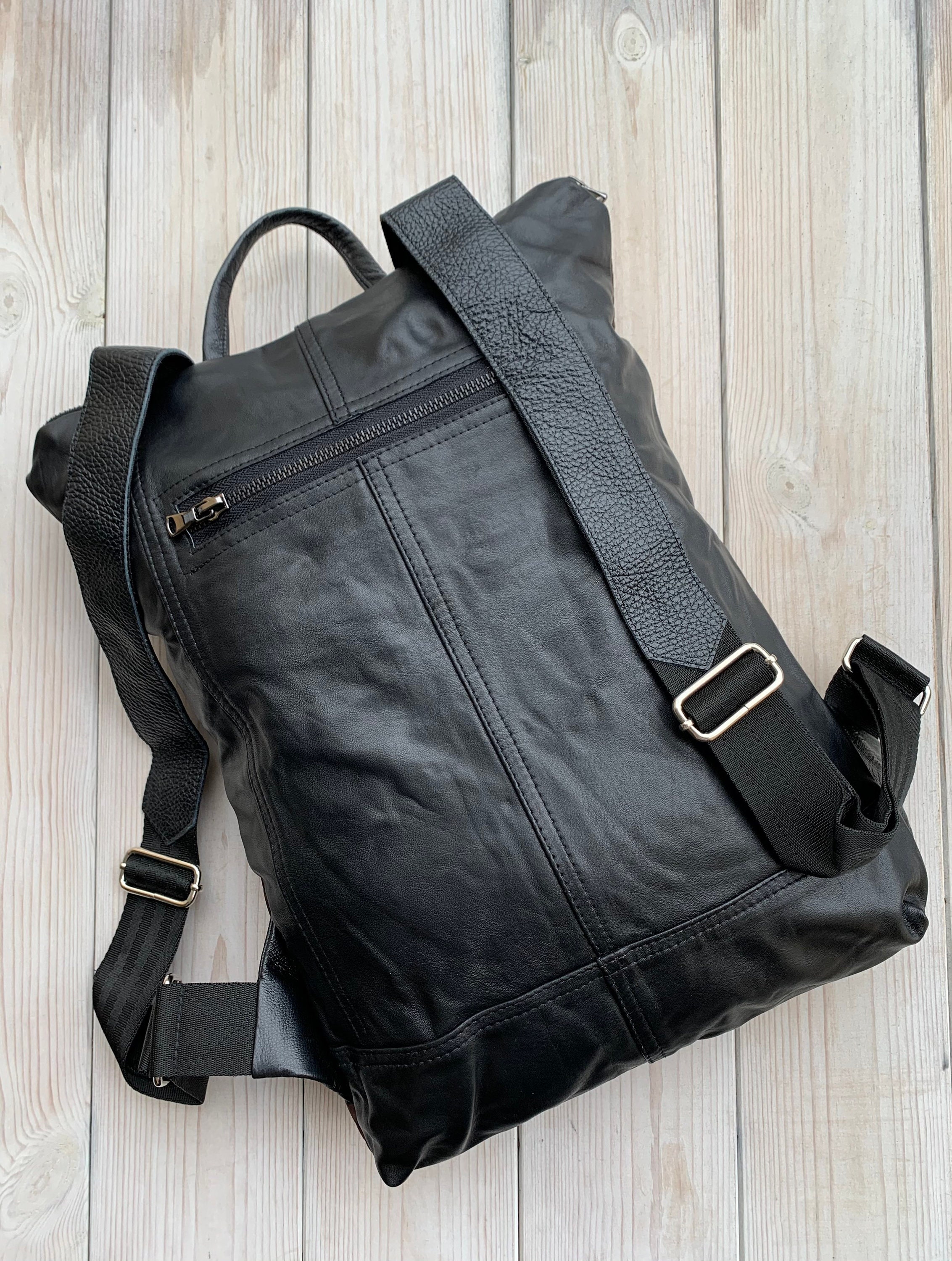 Burgundy Backpack Purse Leather Backpack Upcycled backpack | Etsy
