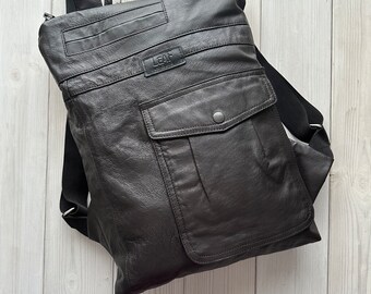 Backpack Purse, Convertible Backpack, Clutch Backpack, Rucksack Backpack, Soft Recycled Leather, Women Backpack, Laptop Backpack, Computer