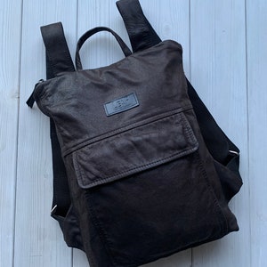 Vintage Leather Backpack, Backpack Made From Leather Jacket