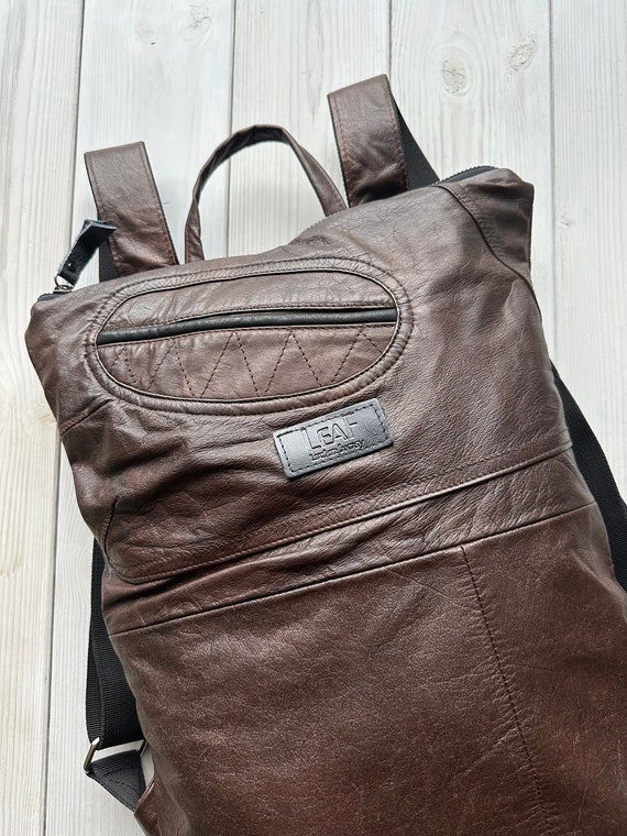 black leather small backpack Laurel Mini Daypack Style:Tan textured vegan pebble leather Gakuen Kirameki Festival My Backpacks and Waistbacks
