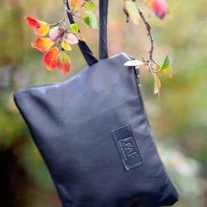 Casual Minimalist Black Leather Backpack image 7