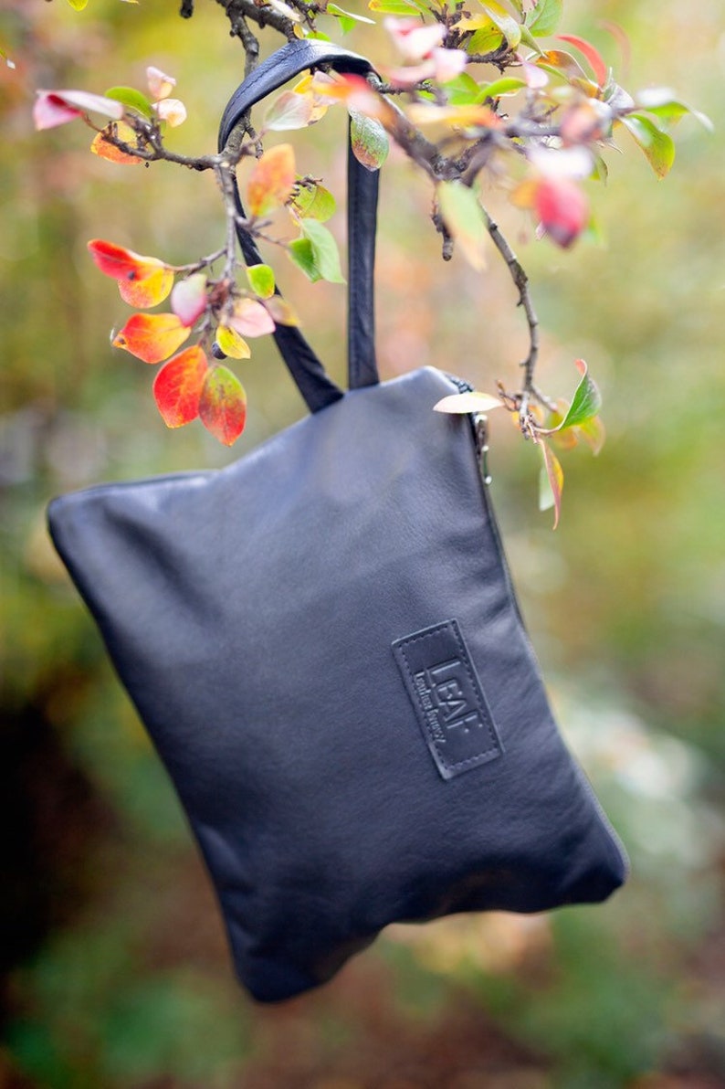 Casual Minimalist Black Leather Backpack image 7