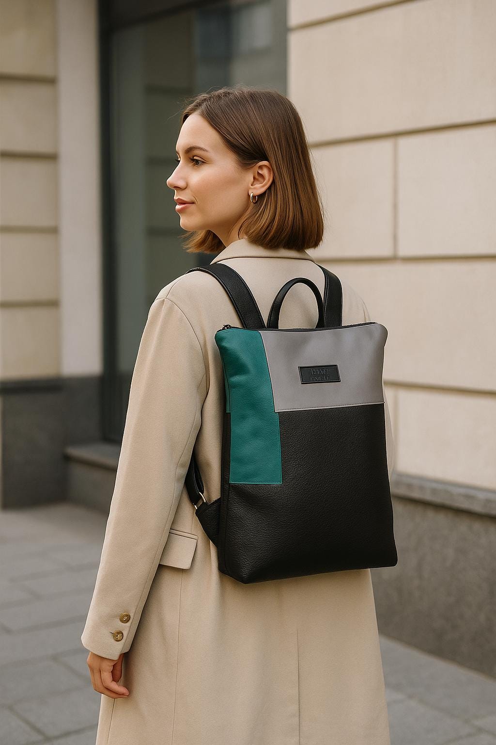 Sac à dos, sac à dos en cuir gris, sac à dos, sac à dos pour ordinateur, sac à dos souple, sac à dos, sac à dos minimaliste