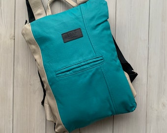 Small Leather Backpack, Minimalist Accessories, Leather Bag, Women Shoulder Bag, Laptop Backpack, Blue Backpack, Women Gift For Her