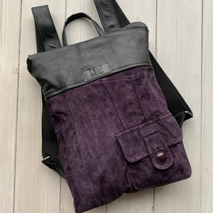 Eggplant Colour Leather Backpack