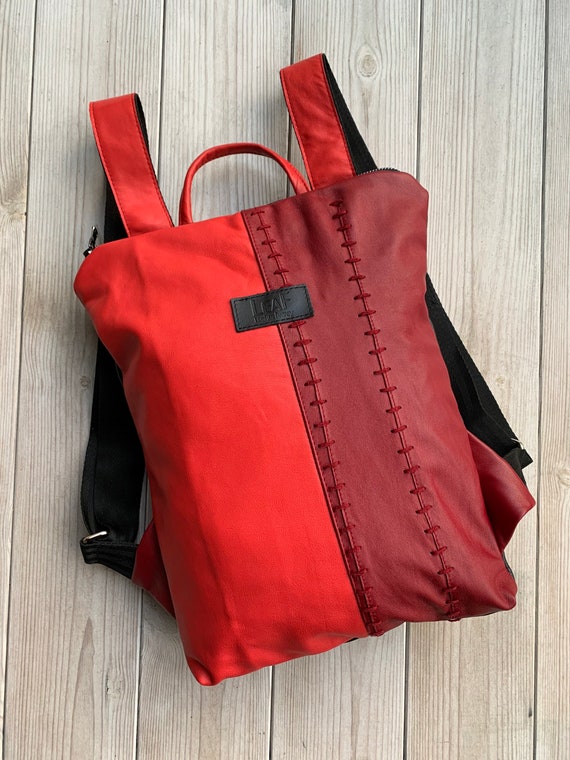 Unique Leather Backpack, Upcycled Backpack, Women Rucksack  display picture 1