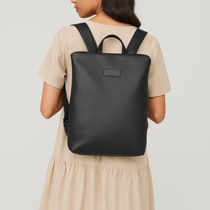 Leather Backpack, Women Backpack Purse, Leather Rucksack Satchel, Black City Backpack, Genuine Leather Backpack