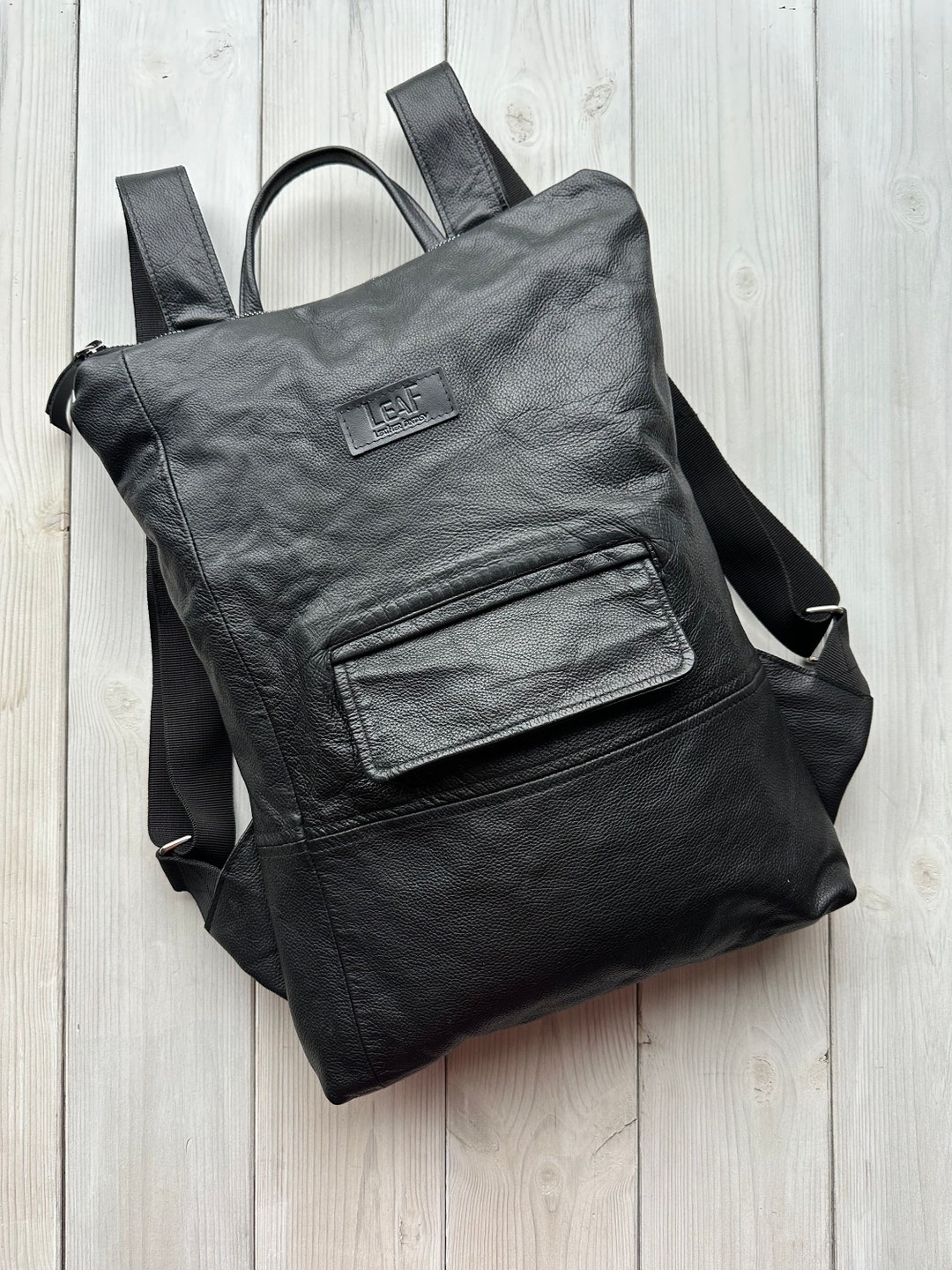 Genuine Leather Backpack 15, Convertible Backpack, Black Backpack Purse ...