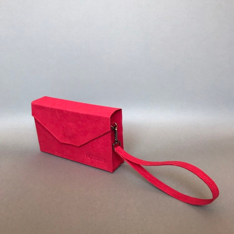 Vegan Leather Purse Small Red Purse Red Clutch Bag Shoulder Etsy