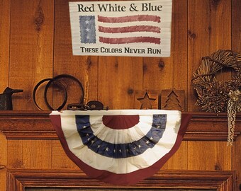 Letrero patriótico de madera: decoración roja, blanca y azul del 4 de julio